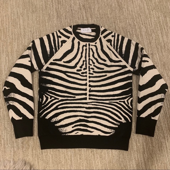 A.L.C. zebra print black/ivory sweater - Picture 6 of 16